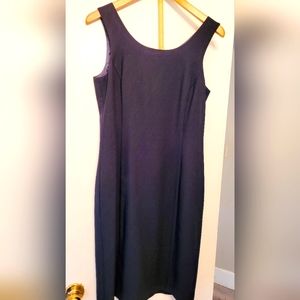 Laura Ashley Size 8 Wool Navy Blue Sheath Dress